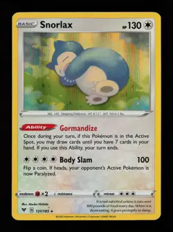 Snorlax 131/185 Holo Rare SWSH04: Vivid Voltage Pokemon Card - Image 1