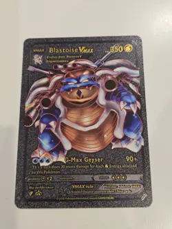 Pokemon TCG - Blastoise VMAX Alt Character Art Rare - Custom Black Metal Card - Image 1