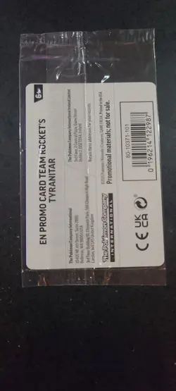 Team Rocket’s Tyranitar 096/182 Promo Pokemon TCG Card Center Stamp Sealed - Image 2