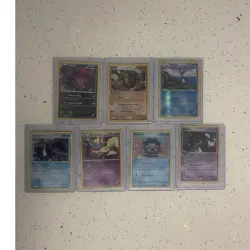 Pokemon TCG Mixed Lot 7 Cards Yveltal Golem Dewott Empoleon Meowstic - Image 1