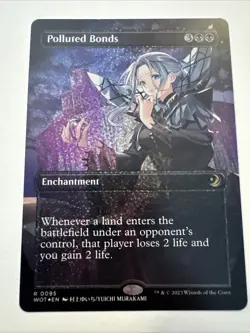 Polluted Bonds Borderless Confetti FOIL Wilds of Eldraine Enchanting NM MTG - Image 1