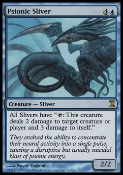Moderate Play, English MTG Regular Psionic Sliver Time Spiral Magic the Gatherin - Image 1