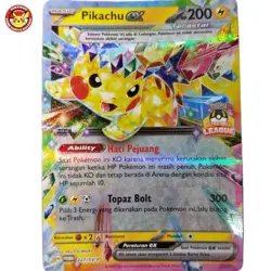 Pikachu ex Ultra Ball League Promo 227/SV-P Top Winner Prize Pokemon Indonesia - Image 1