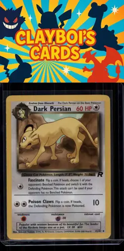 Dark Persian Team Rocket Pokemon 42/82 Uncommon Near Mint or Better - Image 1