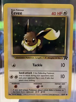Pokemon TCG Eevee Team Rocket 55 Regular Unlimited Common LP/NM - Image 1