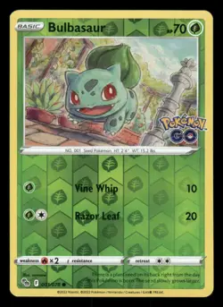 Bulbasaur 001/078 Common Pokemon GO Pokemon Reverse Holo NM/M - Image 1