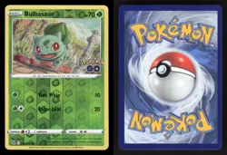 Bulbasaur 001/078 Common Pokemon GO Pokemon Reverse Holo NM/M - Image 3