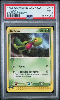 2004 POKEMON BLACK STAR PROMO TARGET #016 TREECKO PSA 9 - Image 1