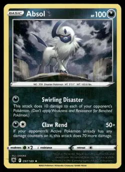 Absol (Cosmos Holo) 097/189 Rare Pokemon Near Mint - Image 1