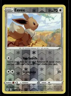 2021 Sword & Shield - Evolving Skies rh1 Eevee Basic/Common #125 - Image 1