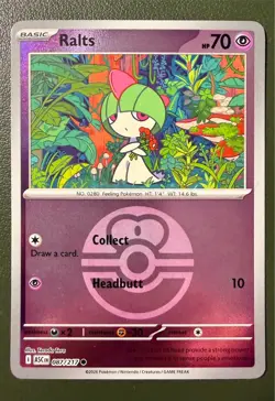 Pokemon TCG Ralts 87/217 Ascended Heroes ME2.5 Love Ball Reverse Holo NM - Image 1