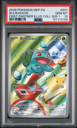 Bulbasaur 037 - Pokemon First Partner Illustration Series 1 Promo - PSA 10 - Image 1