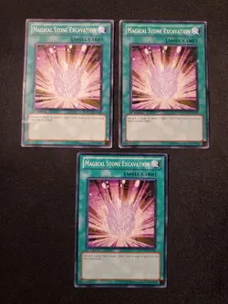 3 x Magical Stone Excavation SDMA-EN027 Common 1st Edition NM Playset Yugioh Tcg - Image 1