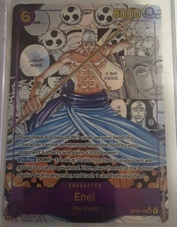Bandai One Piece CCG Enel Sky Island Secret OP15-118 Manga - Image 1