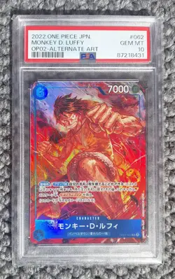 2022 One Piece Luffy OP02-062 Alternate Art PSA 10 - Image 1