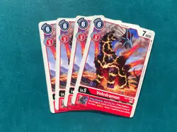Volcdramon EX3-009 Playset Draconic Roar Digimon Card Game x4 - Image 1