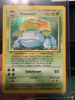 Pokemon TCG Venusaur Base Set Holo Unlimited Rare Card 15/102 - Image 1