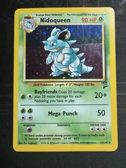 Vintage 2000 Pokemon Base Set 2 Nidoqueen 12/130 Holo Card LP~MP! - Image 1