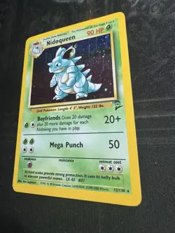 Vintage 2000 Pokemon Base Set 2 Nidoqueen 12/130 Holo Card LP~MP! - Image 3