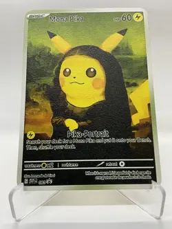 Mona pika hp60 Van Gogh Gold Metal Pokemon Card-Collectible Gift Display！ NICE! - Image 1