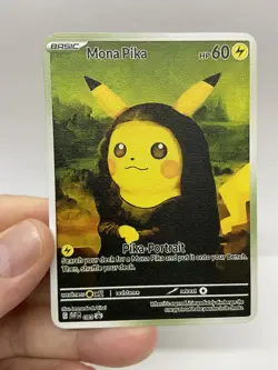 Mona pika hp60 Van Gogh Gold Metal Pokemon Card-Collectible Gift Display！ NICE! - Image 3