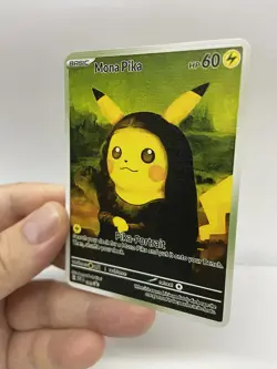 Mona pika hp60 Van Gogh Gold Metal Pokemon Card-Collectible Gift Display！ NICE! - Image 4