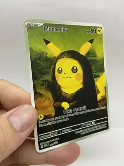 Mona pika hp60 Van Gogh Gold Metal Pokemon Card-Collectible Gift Display！ NICE! - Image 5