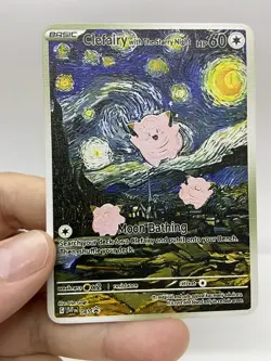 Clefairy hp60 Van Gogh Gold Metal Pokemon Card-Collectible Gift Display！ NICE! - Image 3