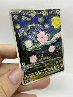 Clefairy hp60 Van Gogh Gold Metal Pokemon Card-Collectible Gift Display！ NICE! - Image 5
