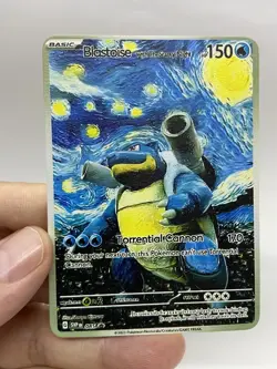 Blastoise hp150 Van Gogh Gold Metal Pokemon Card-Collectible Gift Display！ NICE! - Image 3