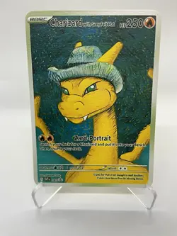 Charizard hp60 Van Gogh Gold Metal Pokemon Card-Collectible Gift Display！ NICE! - Image 1