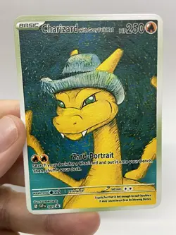 Charizard hp60 Van Gogh Gold Metal Pokemon Card-Collectible Gift Display！ NICE! - Image 3