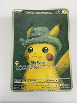 Pikachu hp60 Van Gogh Gold Metal Pokemon Card-Collectible Gift Display！ NICE! - Image 2