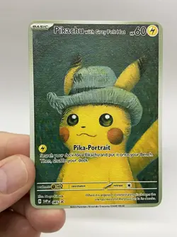 Pikachu hp60 Van Gogh Gold Metal Pokemon Card-Collectible Gift Display！ NICE! - Image 3