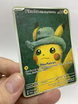 Pikachu hp60 Van Gogh Gold Metal Pokemon Card-Collectible Gift Display！ NICE! - Image 4