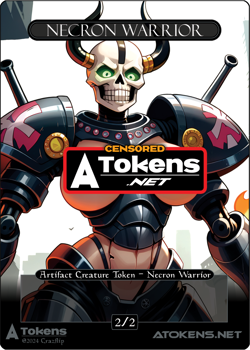 Necron Warrior Token 2/2 – Black Necron Warrior for MTG *Censored - Image 1
