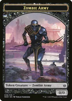 Zombie Army Token #8 10x - Black - Jedruszek Art - WAR of Spark - MTG Magic NM - Image 1