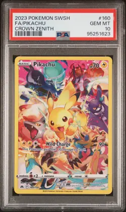 Pikachu 160/159 Sword Shield Crown Zenith Pokemon PSA 10 - Image 1