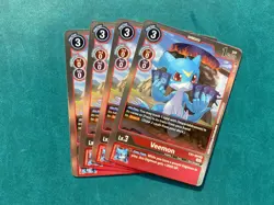 Veemon EX3-004 Playset Draconic Roar Digimon Card Game x4 - Image 1