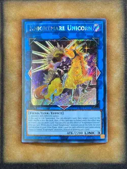Yugioh Knightmare Unicorn RA01-EN043 Platinum Secret Rare Alt Art 1st Ed NM - Image 1