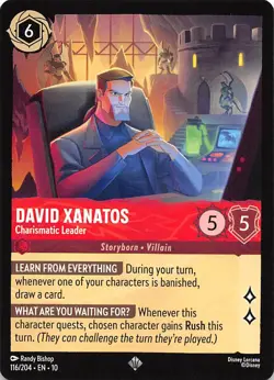 David Xanatos Charismatic Leader 116/204 Whispers in the Well Disney Lorcana - Image 1
