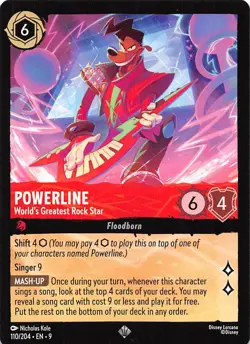 Powerline World's Greatest Rock Star 110/204 Fabled Disney Lorcana - Image 1