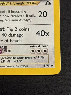 Ursaring 15/75 Pokemon TCG Neo Discovery Holo Foil Perfect SWIRL Rare Card LP - Image 4