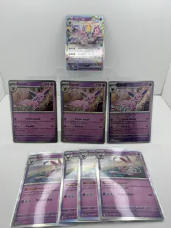 Pokemon TCG Espeon & Sylveon Holo Card Lot SV8b 8 Cards English Japanese - Image 1