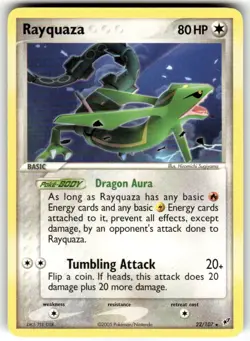 Rayquaza 22/107 Rare Deoxys Pokemon Card - NM (NON-HOLO) see pic actual Scan - Image 1