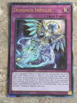 Yu-Gi-Oh! Dominus Impulse Trap Card 1st Edition Holo RA05-EN080 Konami - Image 1