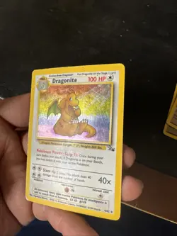 Pokemon TCG Dragonite Holo Rare Unlimited Card 4/62 Fossil Base Set 1999 - Image 2
