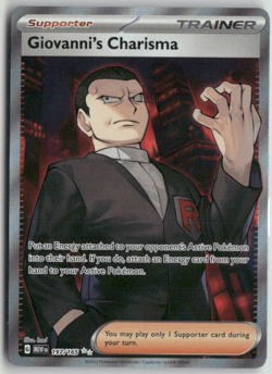 Giovanni's Charisma 197/165 Ultra Rare Full Art Pokemon 151 English Card LP - Image 1