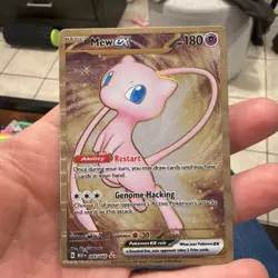 Pokemon TCG - Mew 205/165 Scarlet & Violet 151 Gold UPC Promo Metal Card NM - Image 1