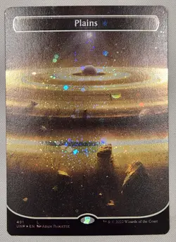 MTG Magic [x1] Plains [x1] ORBITAL GALAXY FOIL Unfinity 491 M/NM - Image 1